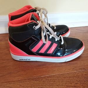 Youth Neon Adidas Sneakers Shoes High Top Sz 3